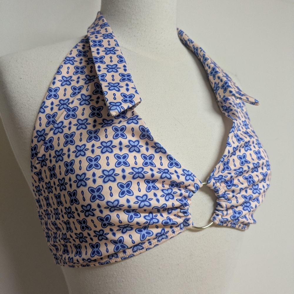 Boohoo Pinup Retro Style Collared Halter Top - Picture 6 of 12